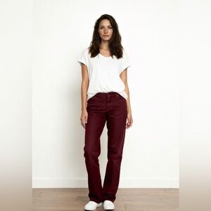 Lucky Brand Women's Deep Red Straight Leg Jeans